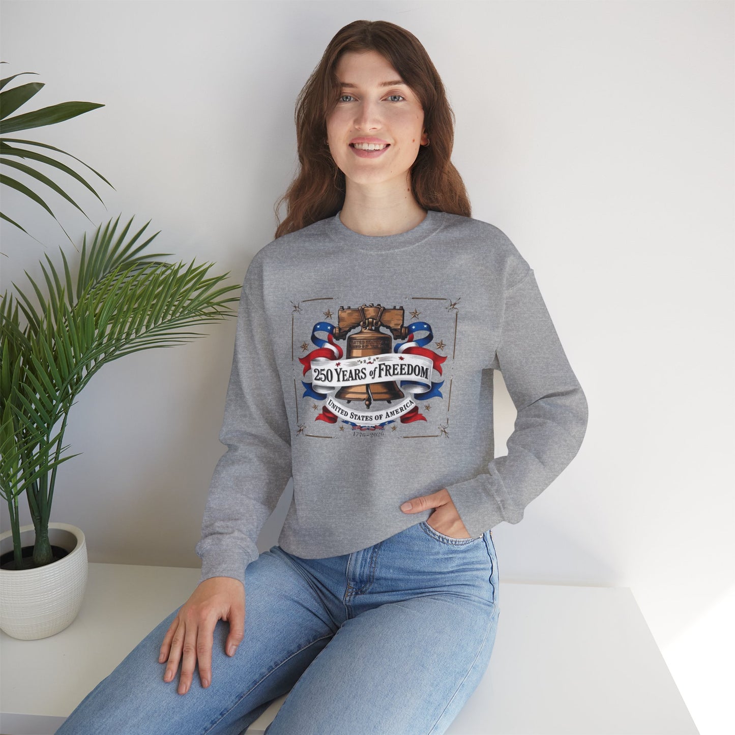 #250 250 Years of Freedom Liberty Bell Crewneck Sweatshirt