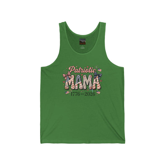 #250 Patriotic Mama 1776–2026 American Flag Tank Top