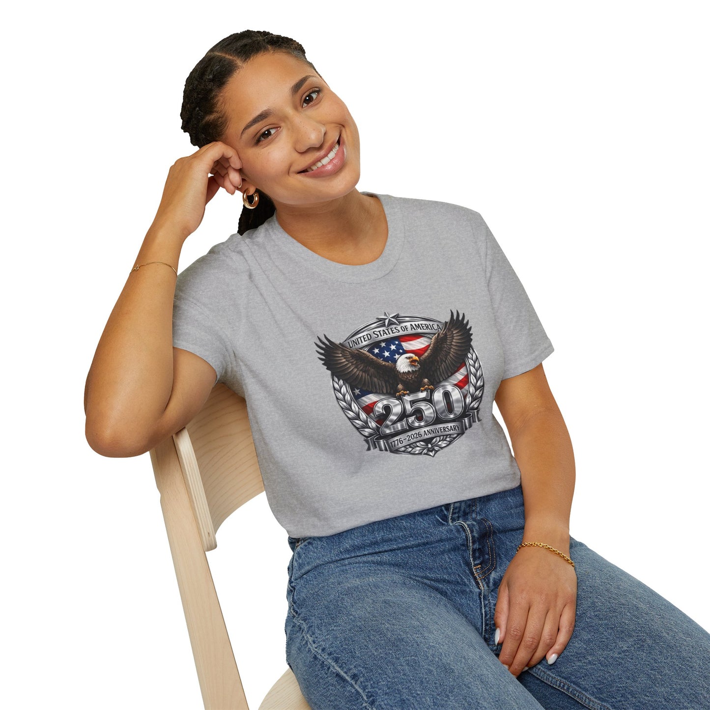 #250 Patriotic Bald Eagle 250 United States Emblem T-Shirt