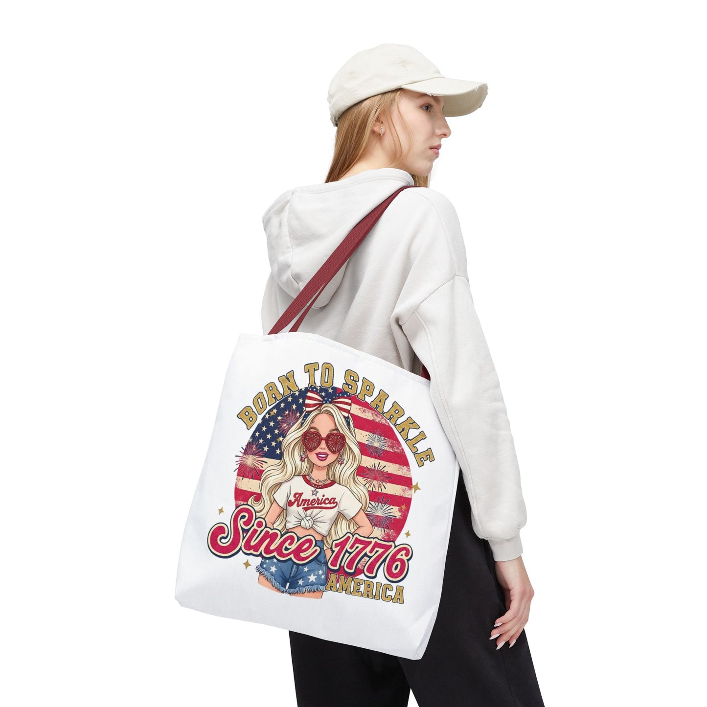 #250 "Born to Sparkle Since 1776" Patriotic Tote Bag