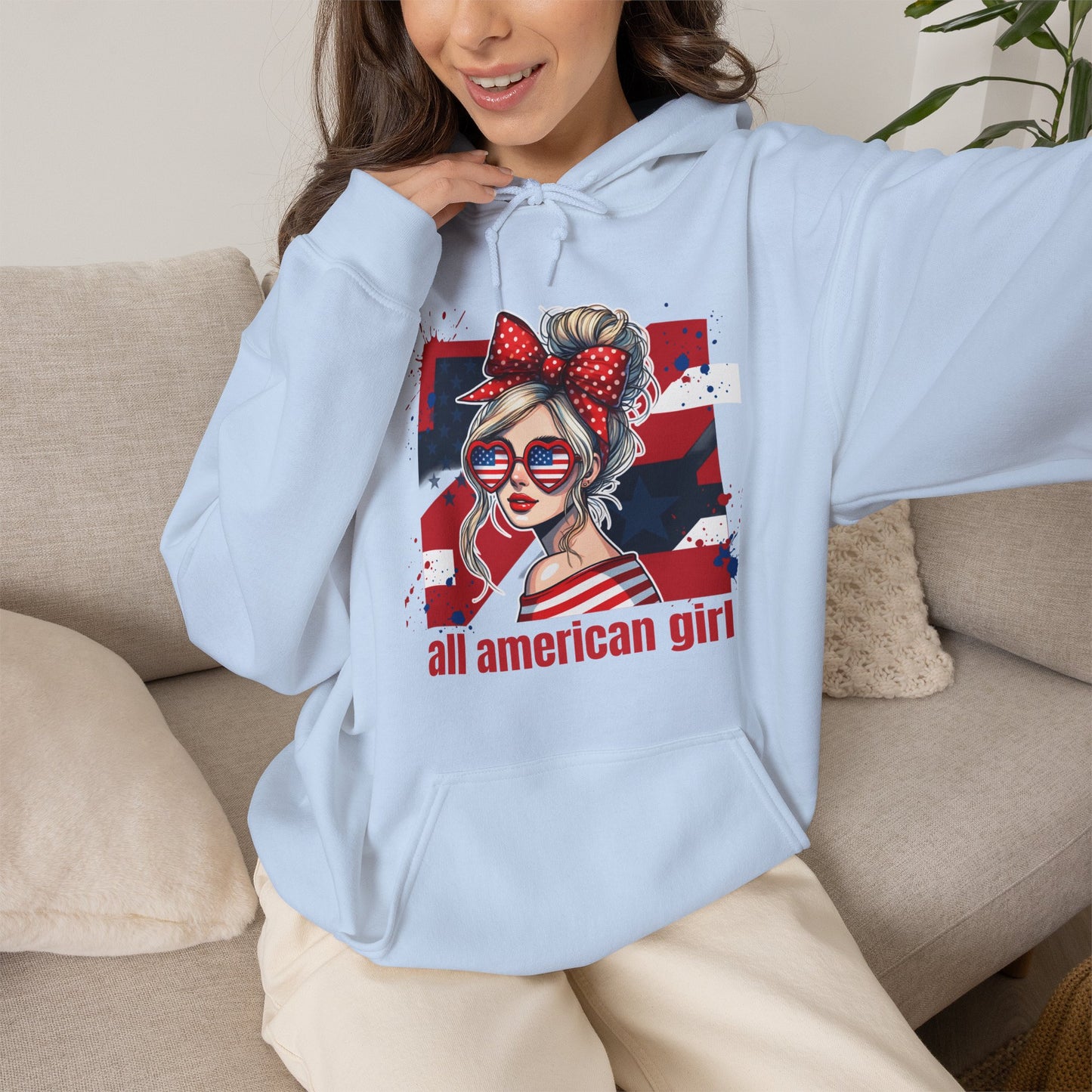 #250 All American Girl Patriotic Hoodie
