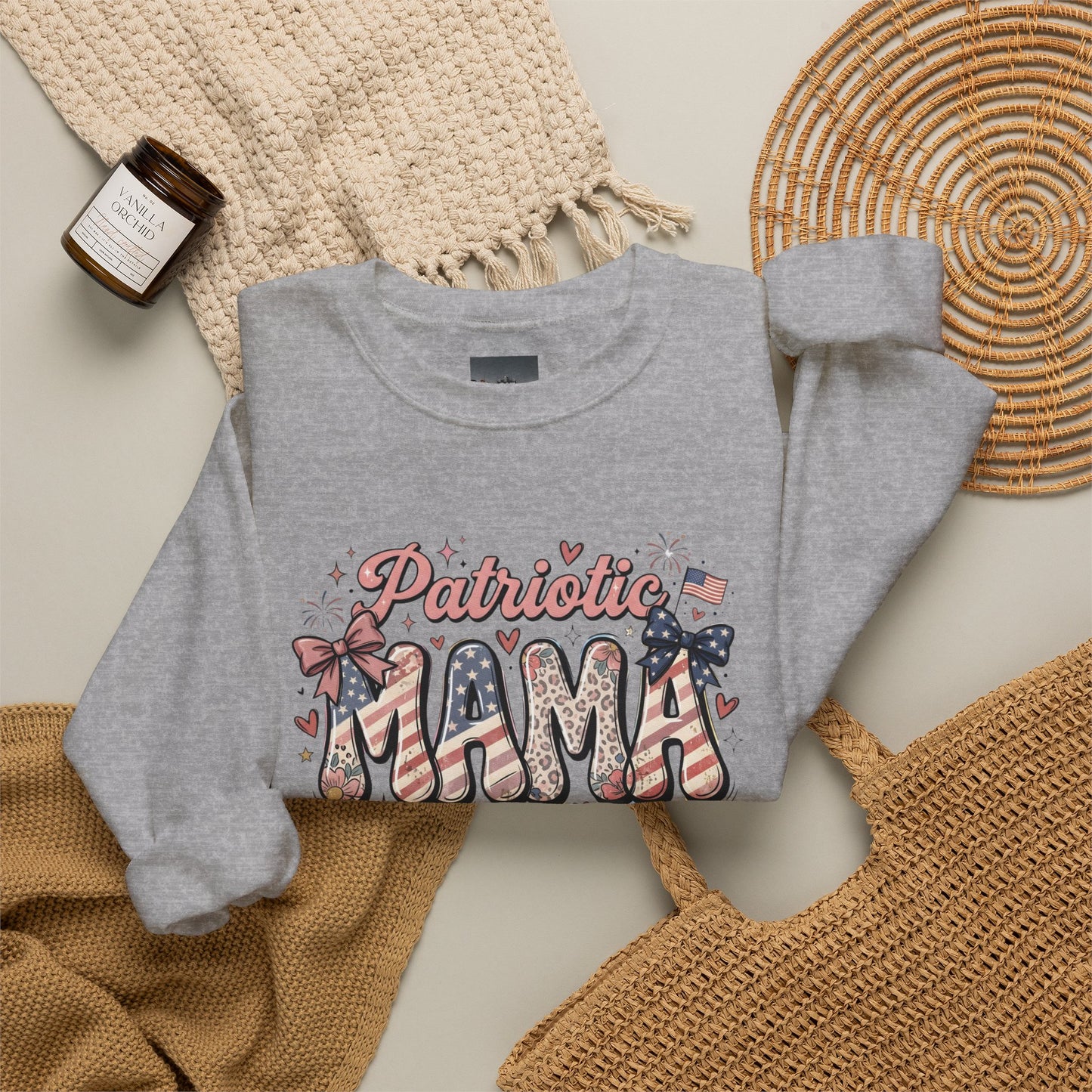 #250 Patriotic Mama 1776–2026 American Flag Sweatshirt