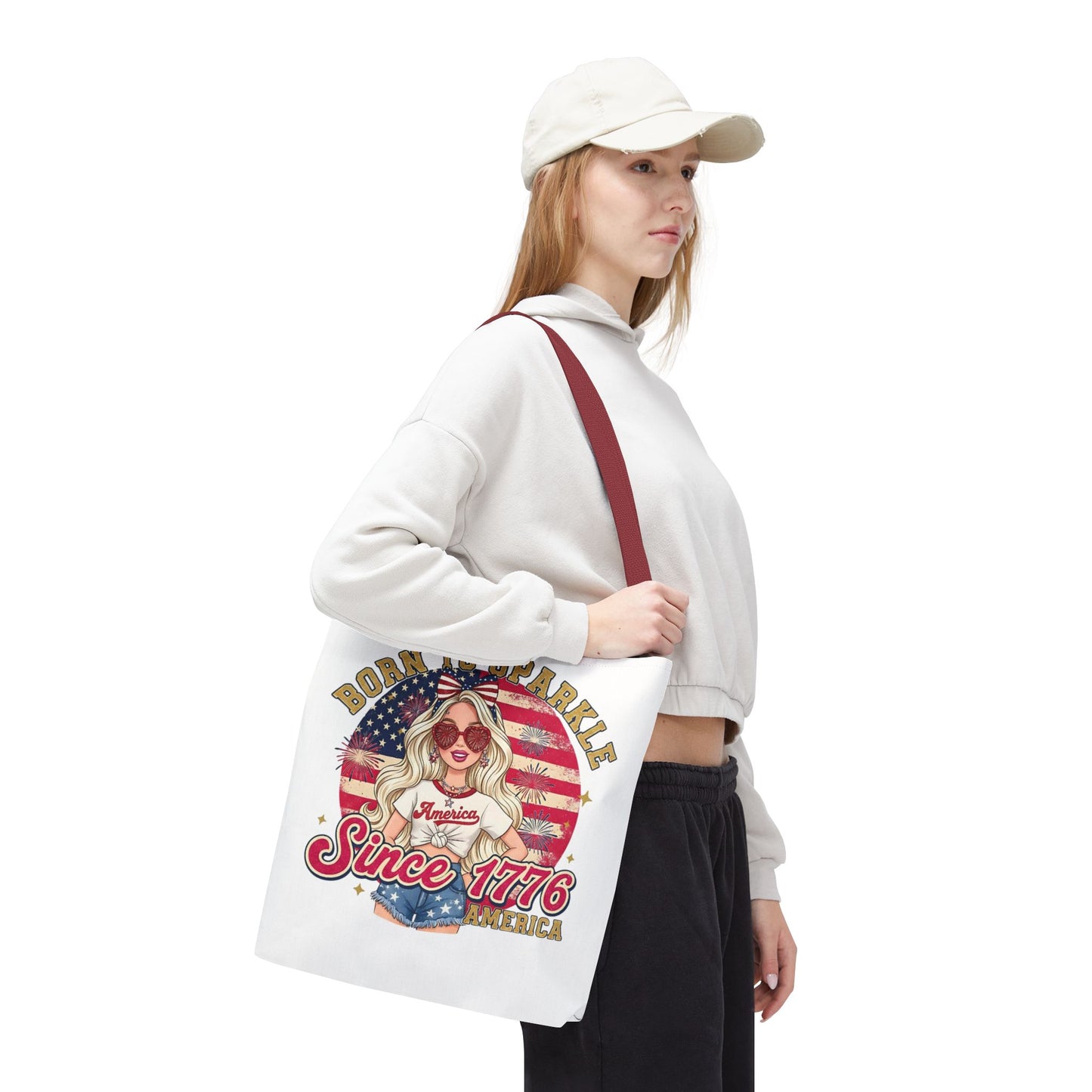 #250 "Born to Sparkle Since 1776" Patriotic Tote Bag