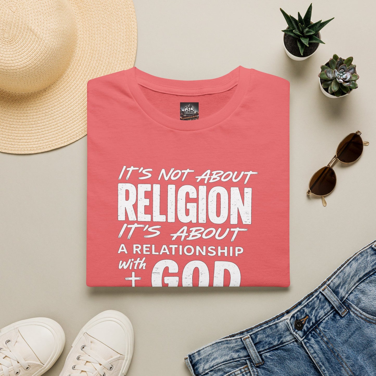 It's Not About Religion, It's About a Relationship with God - Christian Message T-Shirt