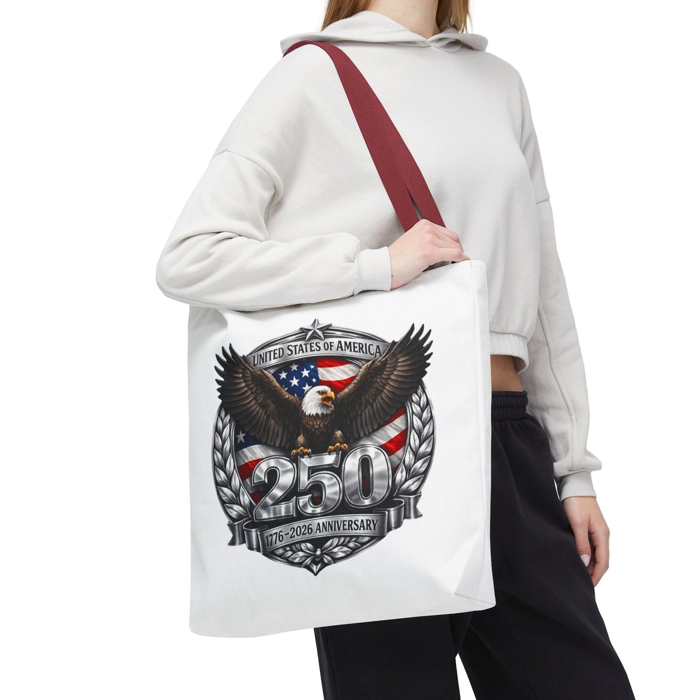 #250 Patriotic Bald Eagle 250 United States Emblem Tote Bag