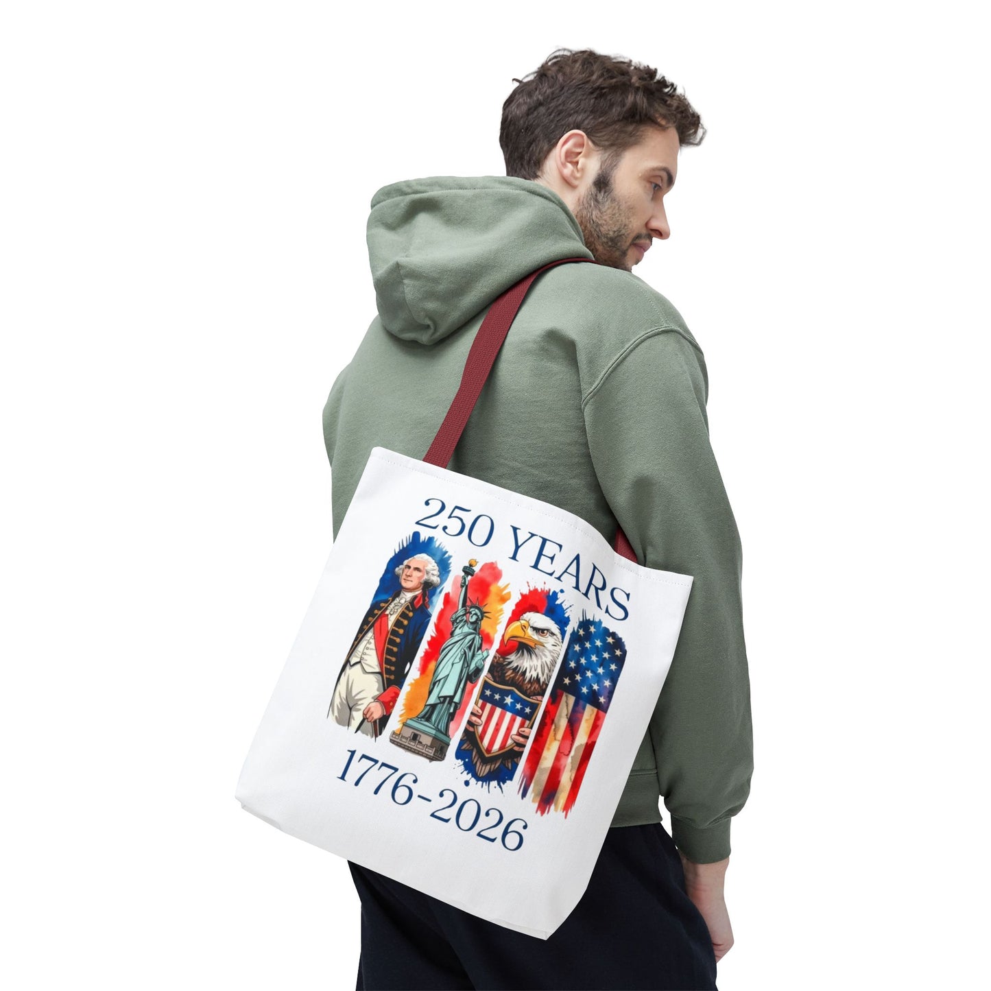 #250 250 Years American History Celebration 1776–2026 Patriotic Tote Bag