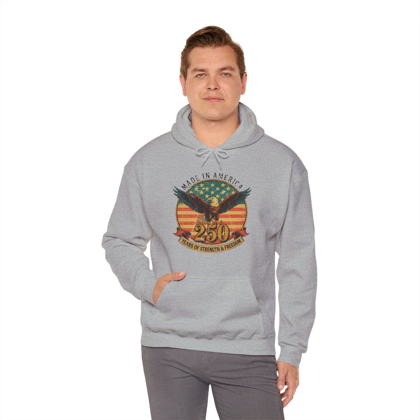 #250 Made in America Eagle 250th Anniversary Patriotic Hoodie