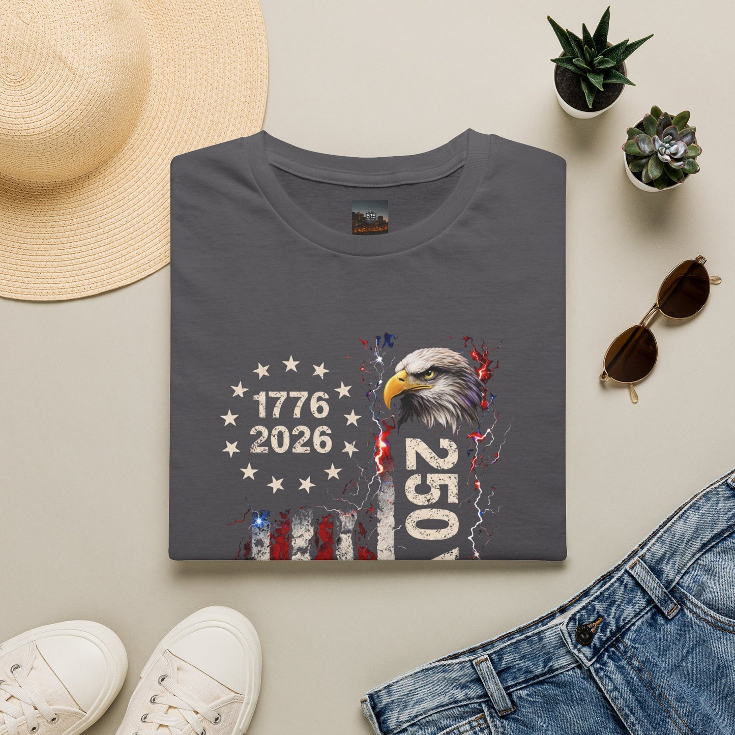 #250 1776-2026 250 Years USA Bicentennial Eagle T-Shirt