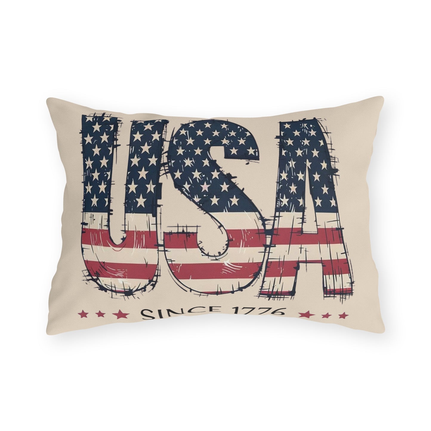 #250 USA Flag "USA Since 1776" Patriotic Outdoor Throw Pillow