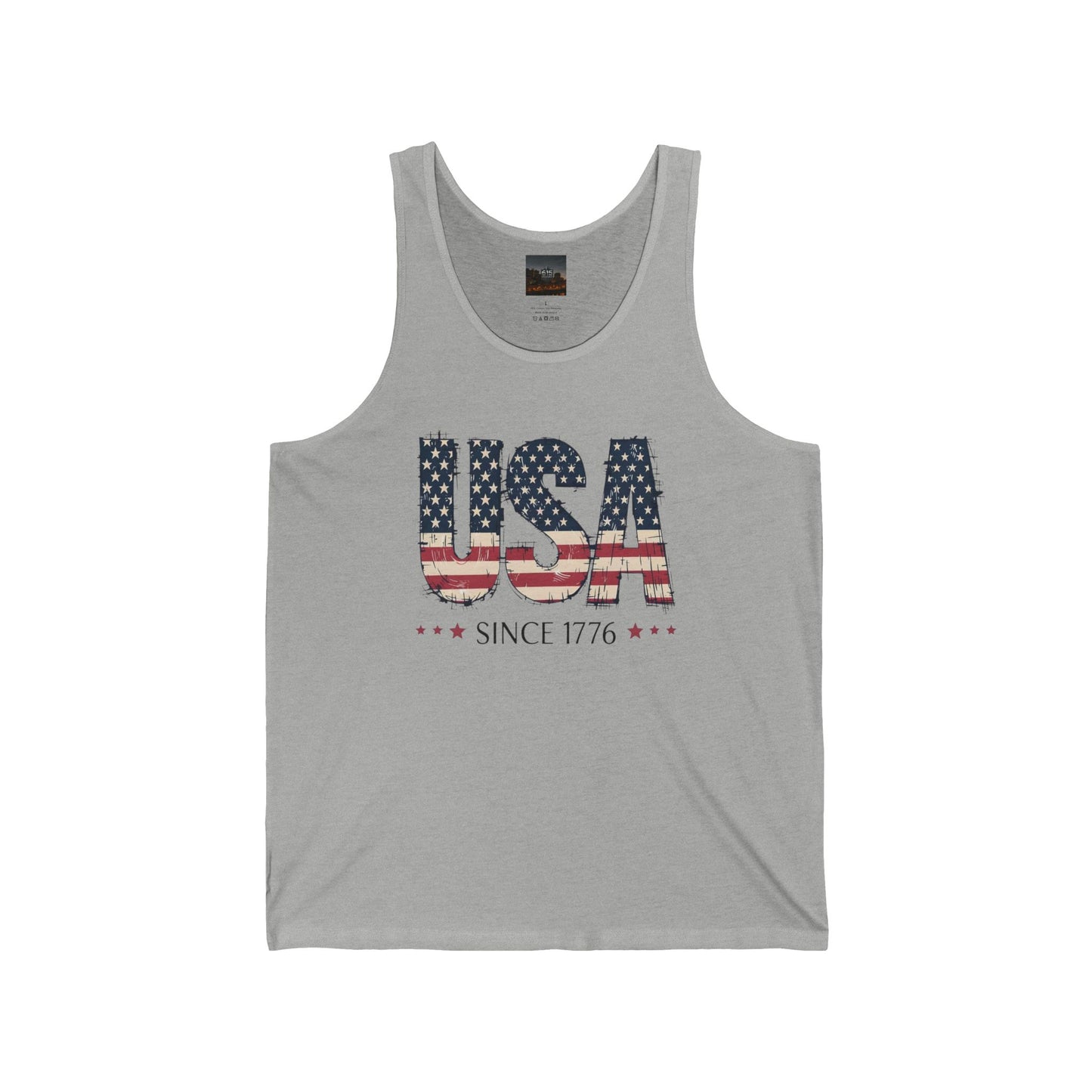 #250 USA Flag "USA Since 1776" Patriotic Jersey Tank Top