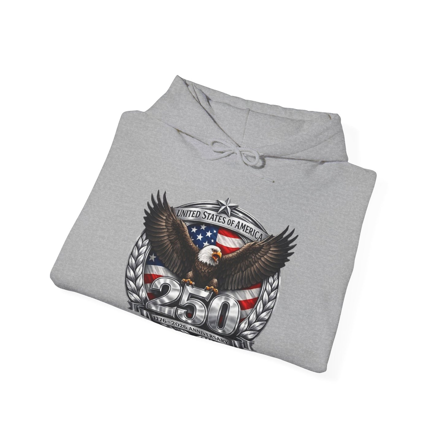 #250 Patriotic Bald Eagle 250 United States Emblem Hoodie