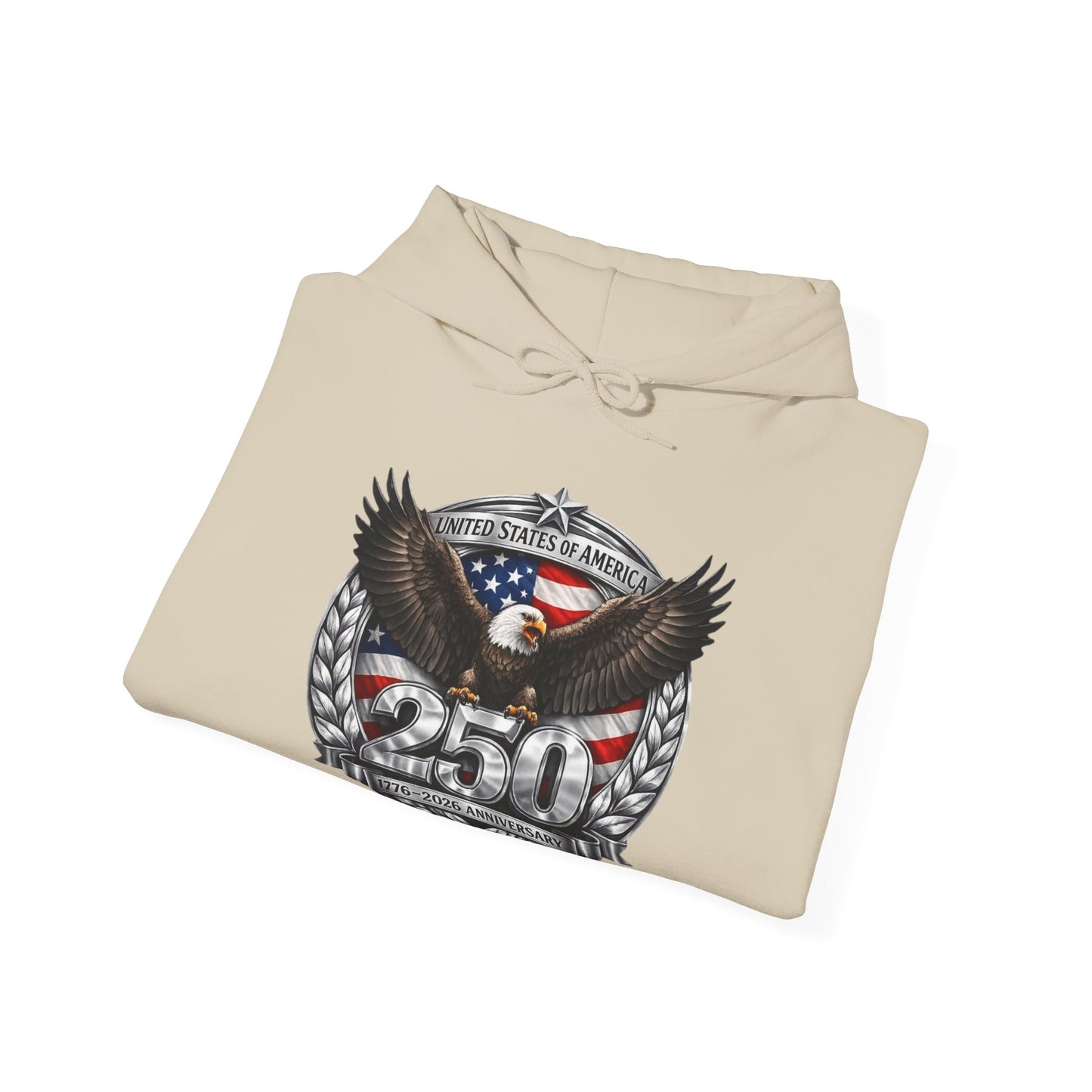 #250 Patriotic Bald Eagle 250 United States Emblem Hoodie
