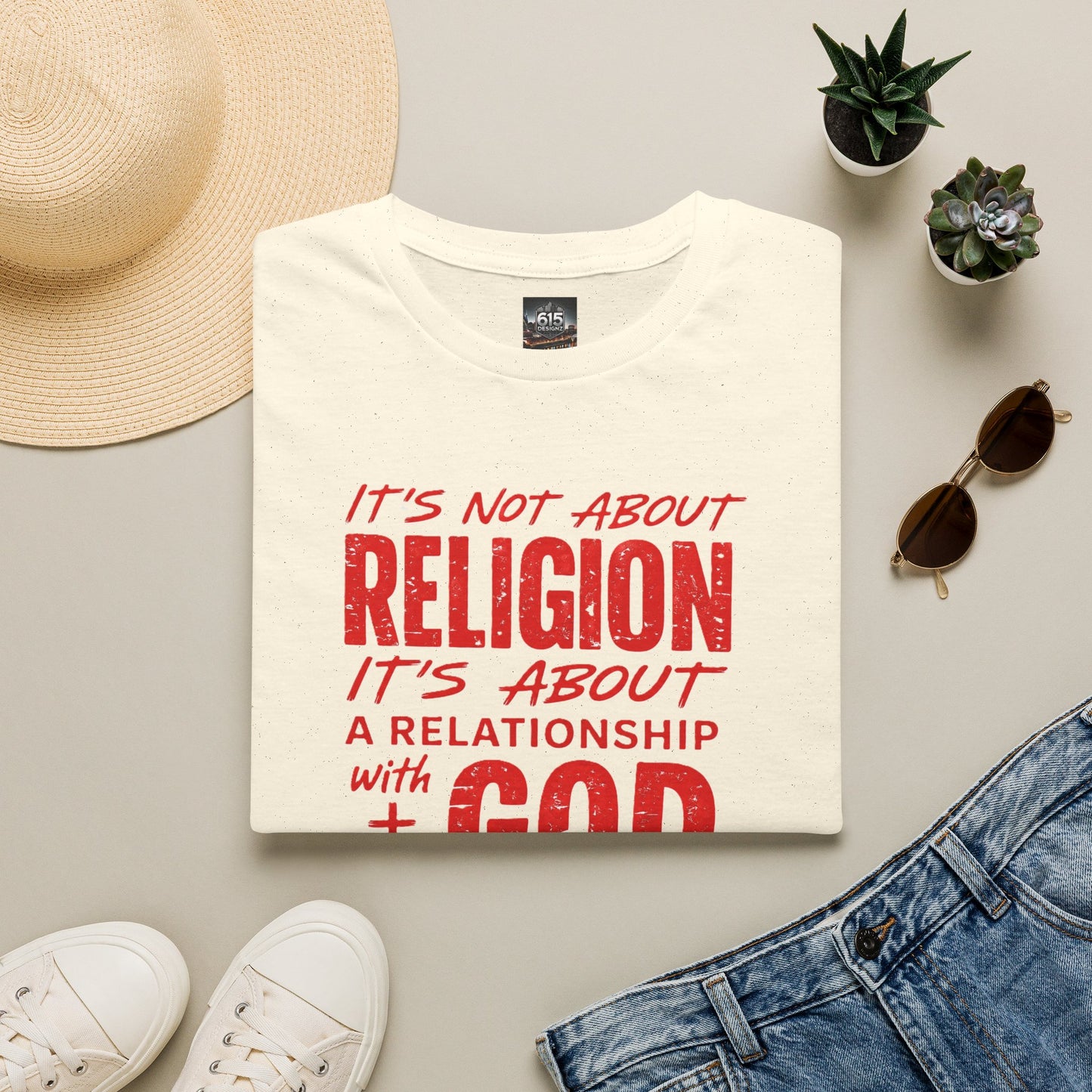 It's Not About Religion, It's About a Relationship with God - Christian Message T-Shirt