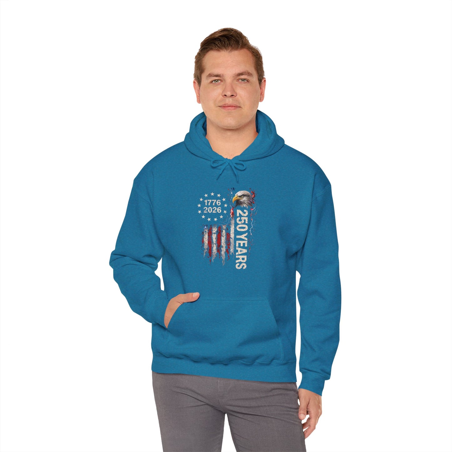 #250 1776-2026 250 Years USA Bicentennial Eagle Hoodie
