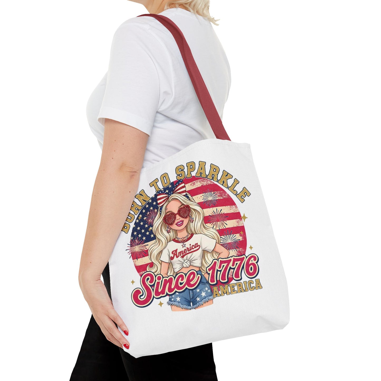 #250 "Born to Sparkle Since 1776" Patriotic Tote Bag