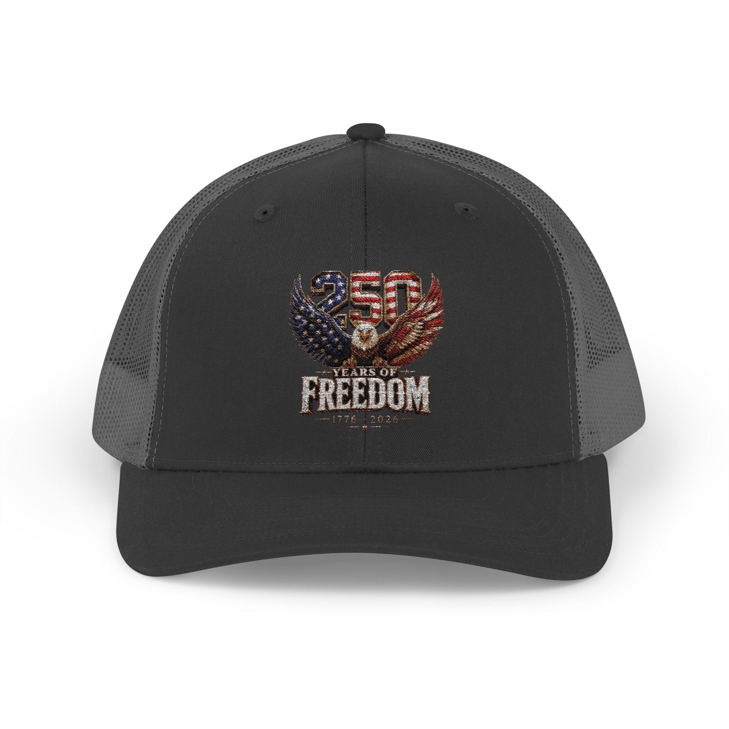 #250 250 Years of Freedom Eagle Patriotic American Flag Anniversary (1776–2026) Snapback Trucker Cap