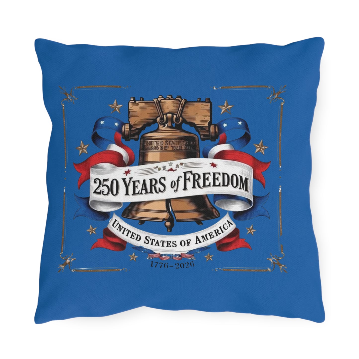 #250 250 Years of Freedom Liberty Bell Outdoor Throw Pillow