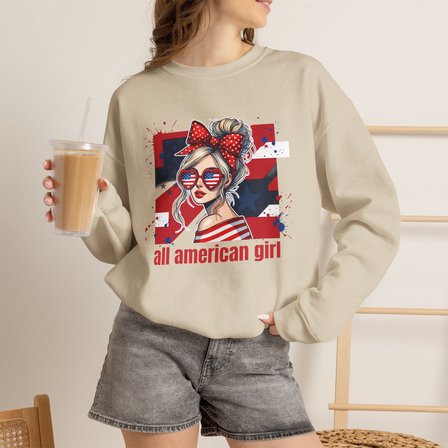 #250 All American Girl Patriotic Sweatshirt