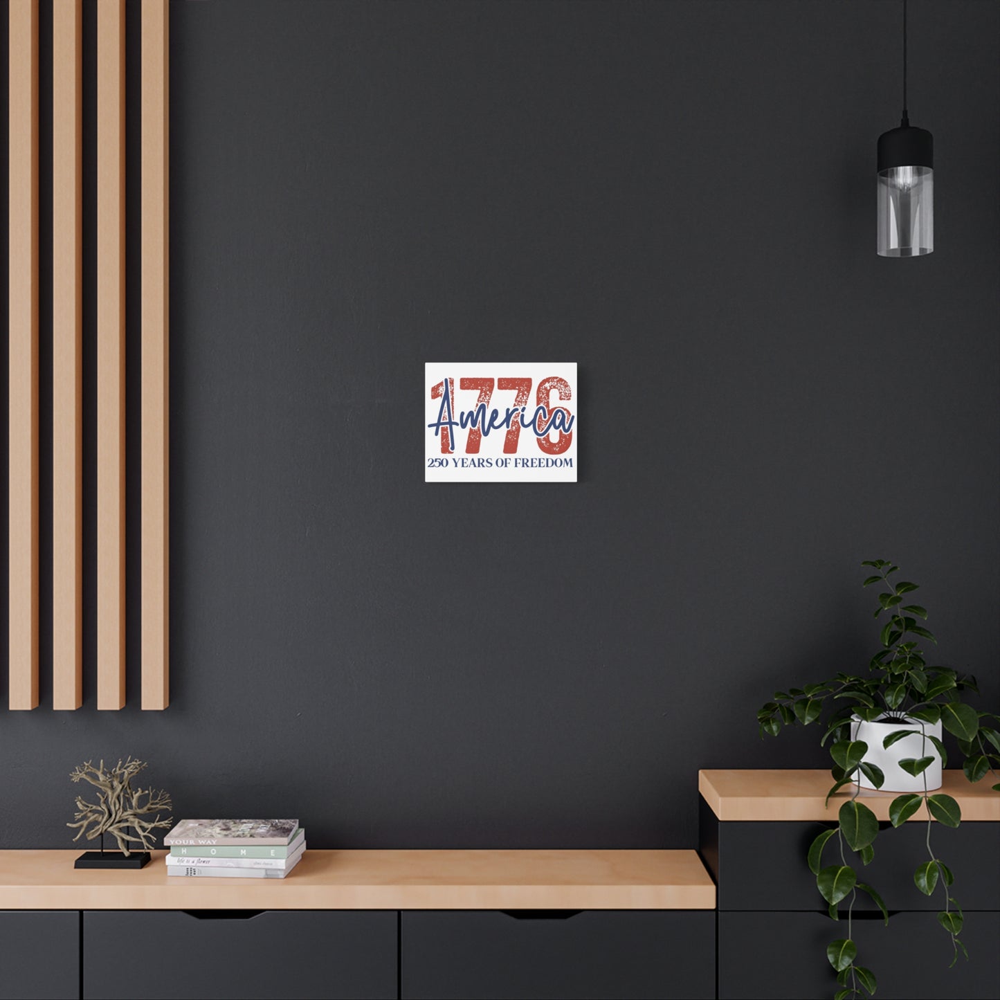 #250 1776 America: 250 Years of Freedom' Patriotic Independence Day Matte Canvas Wall Art