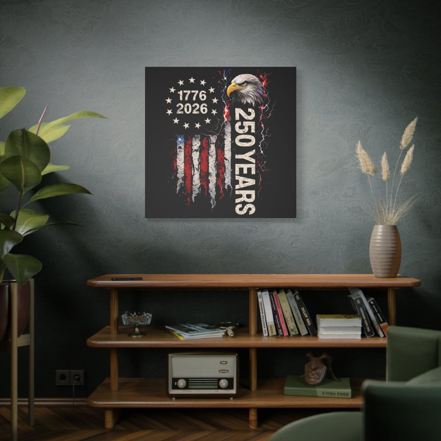#250 1776-2026 250 Years USA Bicentennial Eagle Matte Canvas Wall Art