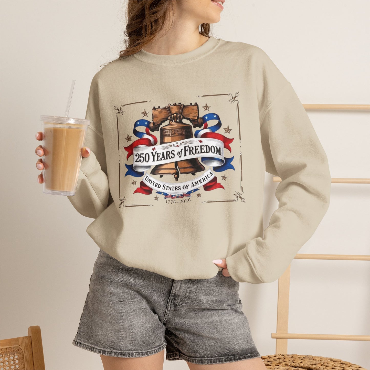 #250 250 Years of Freedom Liberty Bell Crewneck Sweatshirt