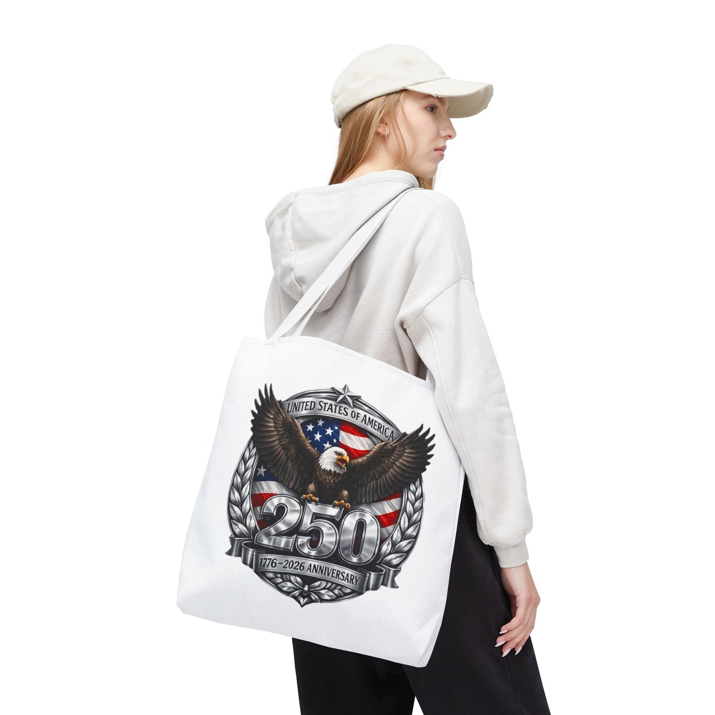 #250 Patriotic Bald Eagle 250 United States Emblem Tote Bag