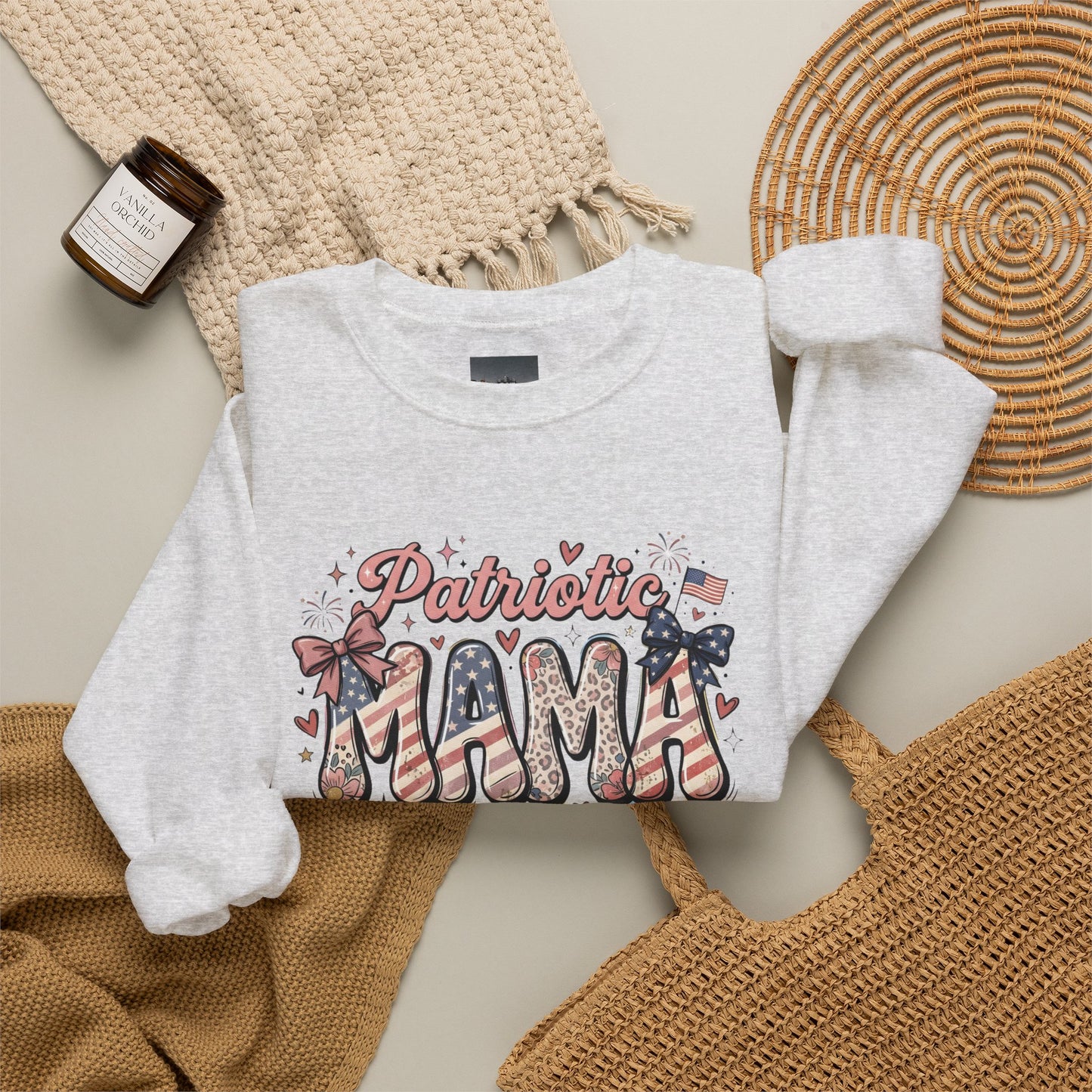 #250 Patriotic Mama 1776–2026 American Flag Sweatshirt