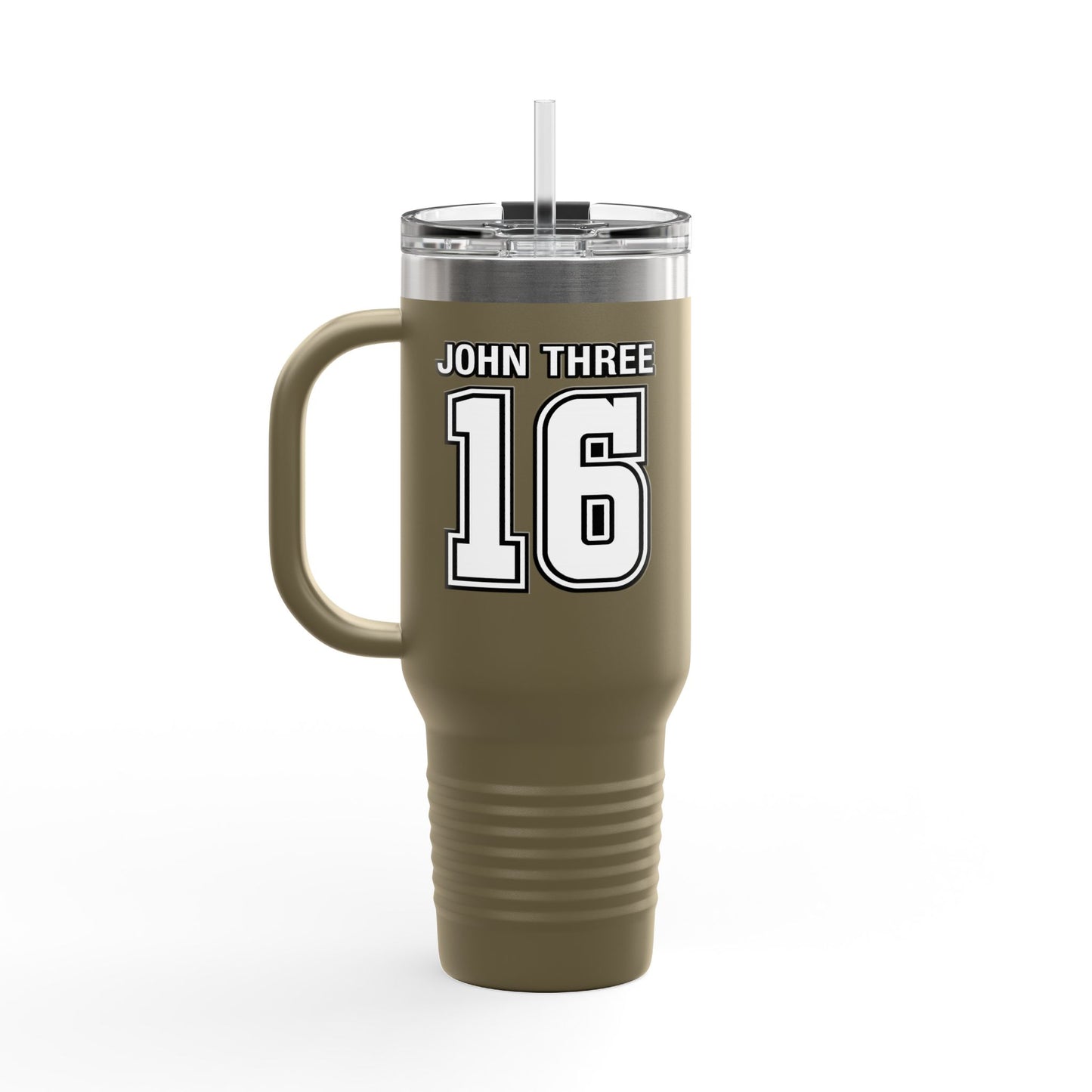 John Three 16 40oz Insulated Travel Mug — Stainless Steel Tumbler, Leak‑Resistant Cold & Hot Cup for Travel