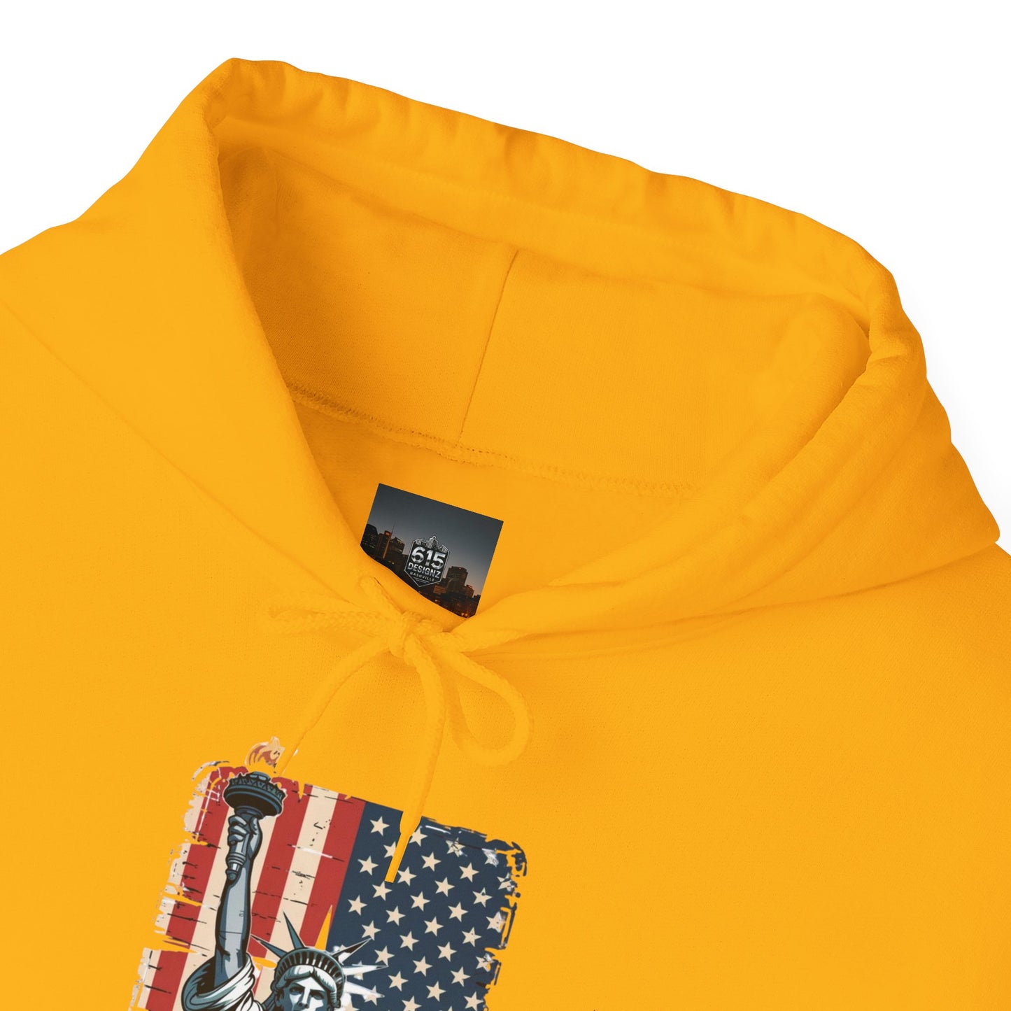 #250 Statue of Liberty American Flag 'America' Patriotic Independence Day Hoodie