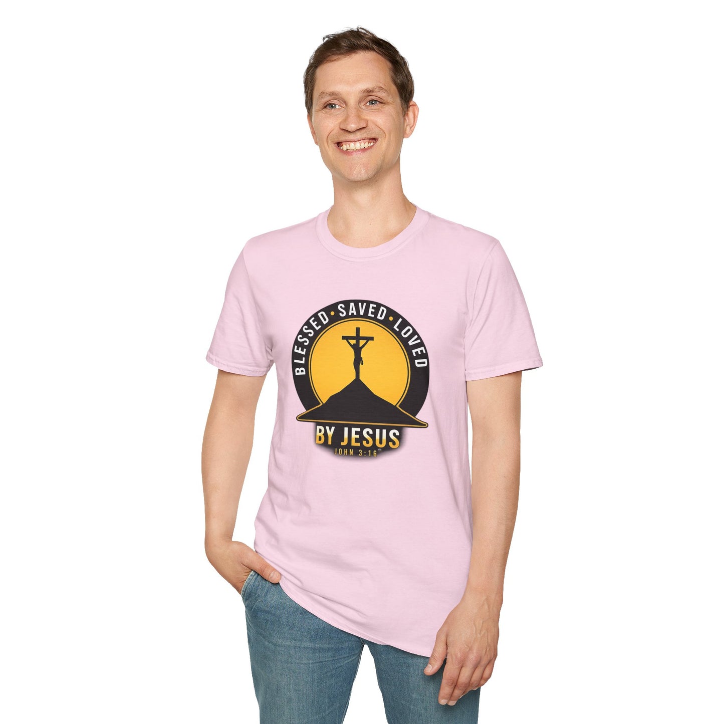 Blessed • Saved • Loved by Jesus T-Shirt — Christian Faith Tee