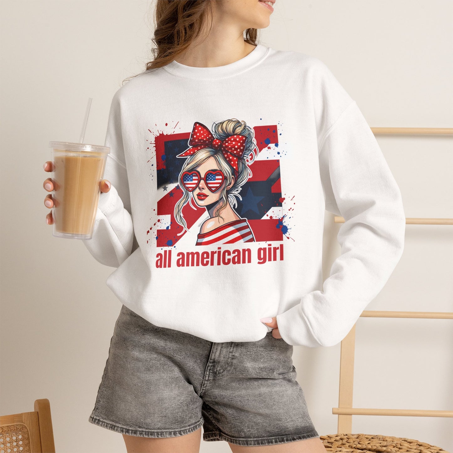 #250 All American Girl Patriotic Sweatshirt