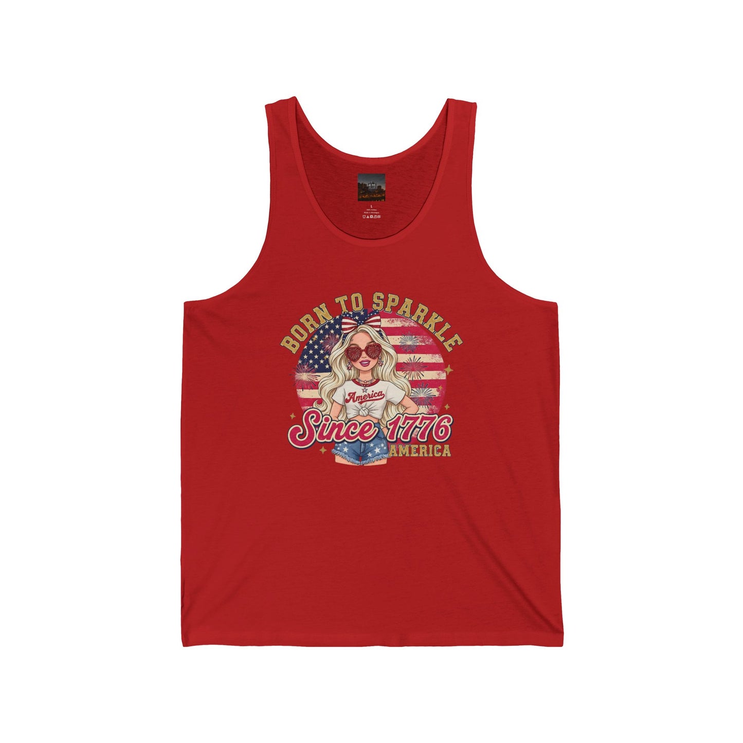 #250 "Born to Sparkle Since 1776" Patriotic Tank Top