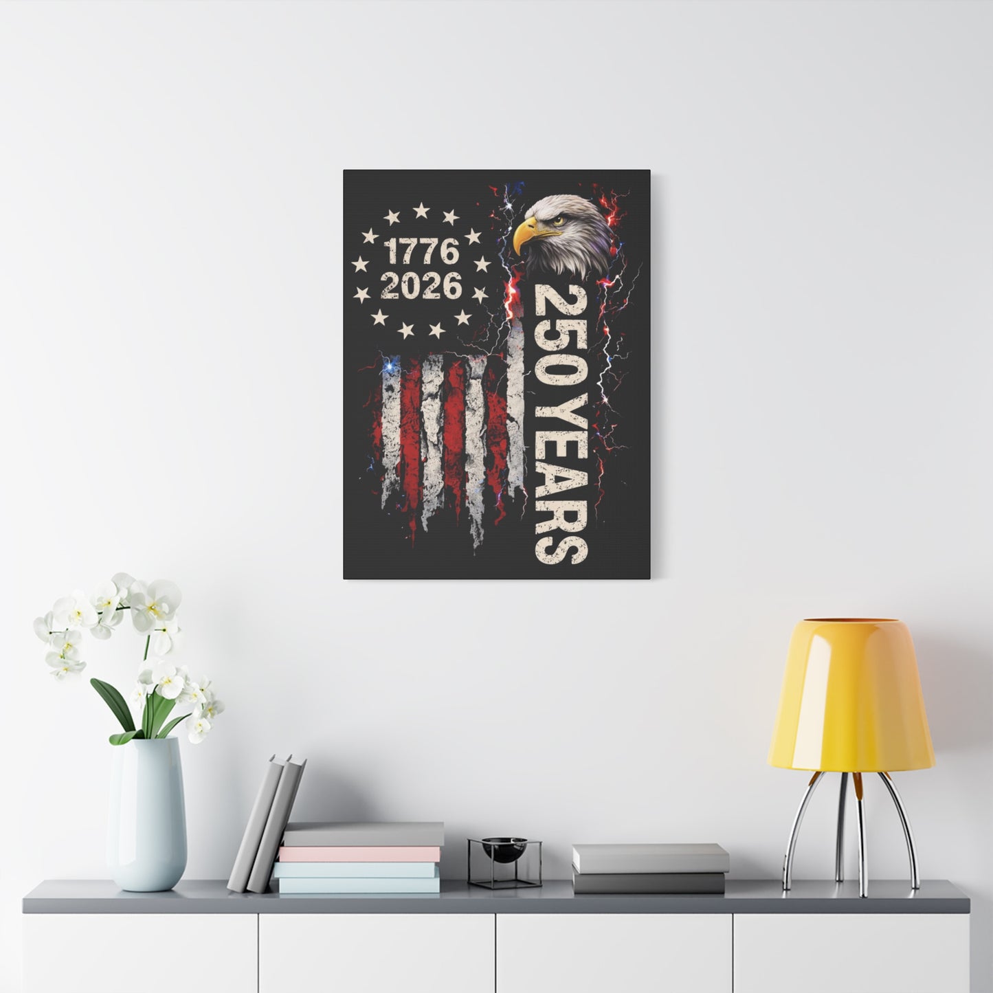 #250 1776-2026 250 Years USA Bicentennial Eagle Matte Canvas Wall Art