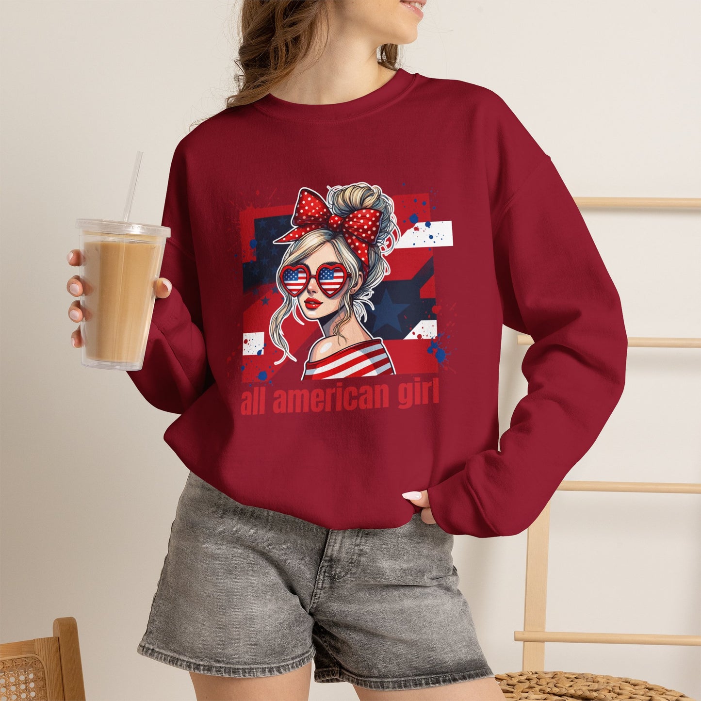 #250 All American Girl Patriotic Sweatshirt