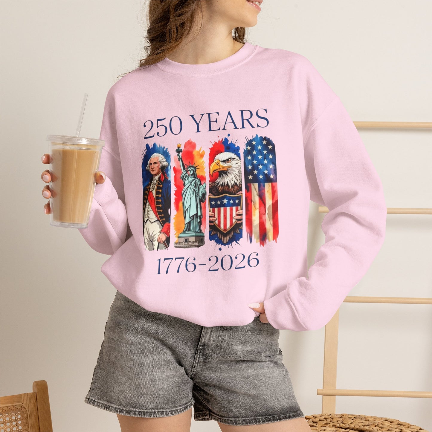 #250 250 Years American History Celebration 1776–2026 Patriotic Crewneck Sweatshirt