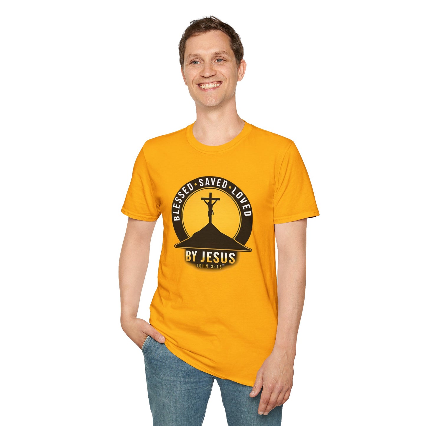 Blessed • Saved • Loved by Jesus T-Shirt — Christian Faith Tee