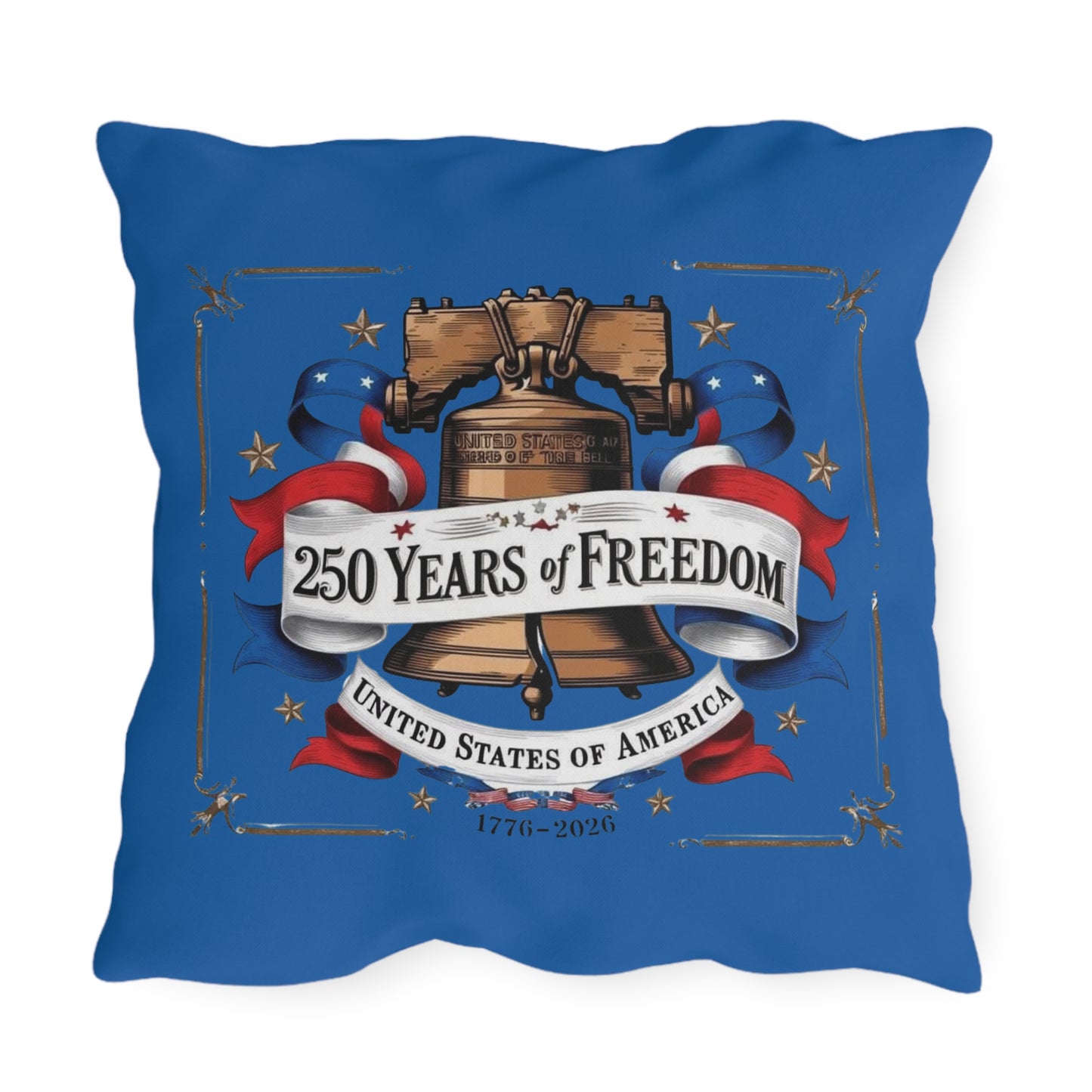 #250 250 Years of Freedom Liberty Bell Outdoor Throw Pillow