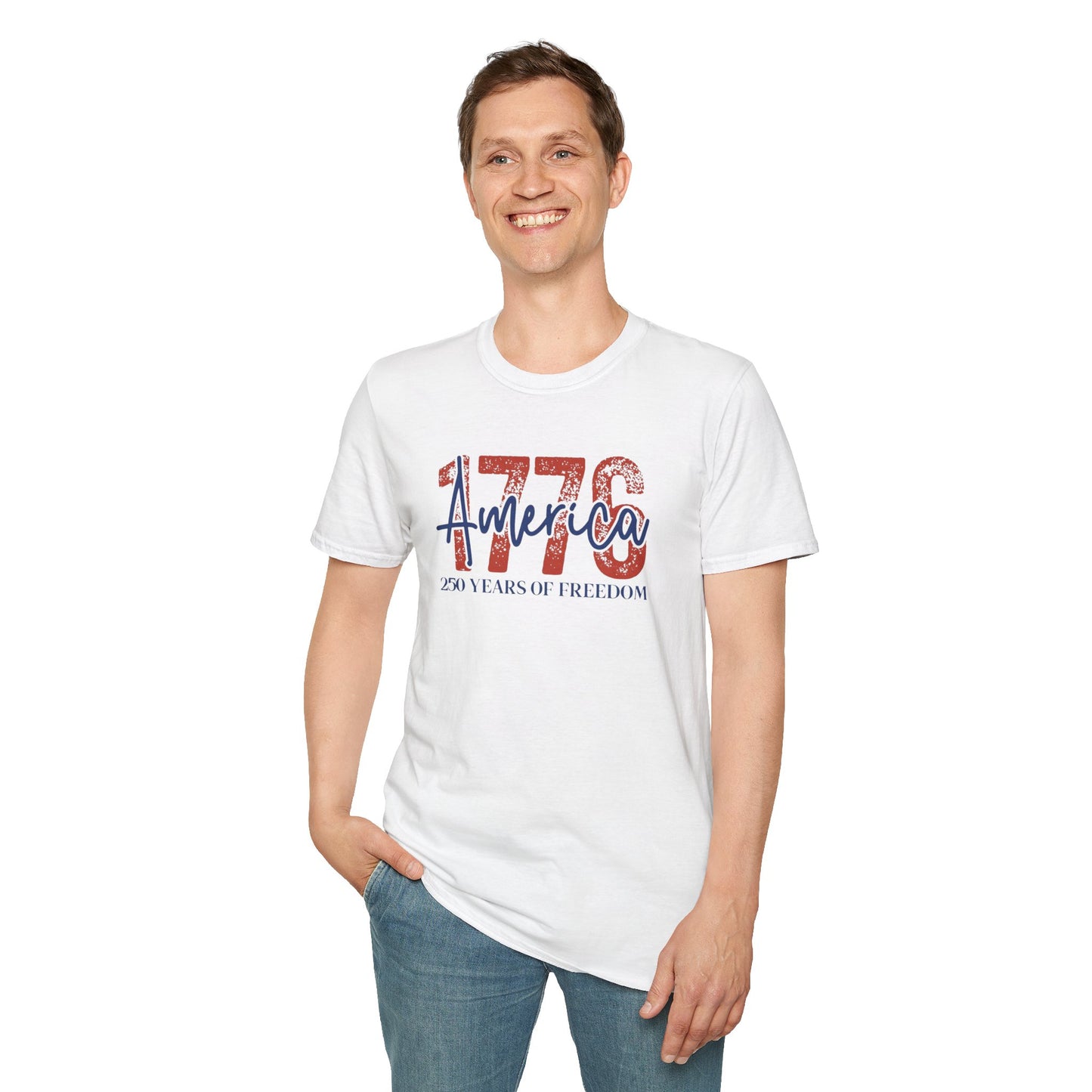 #250 1776 America: 250 Years of Freedom' Patriotic Independence Day Soft-Style Tee