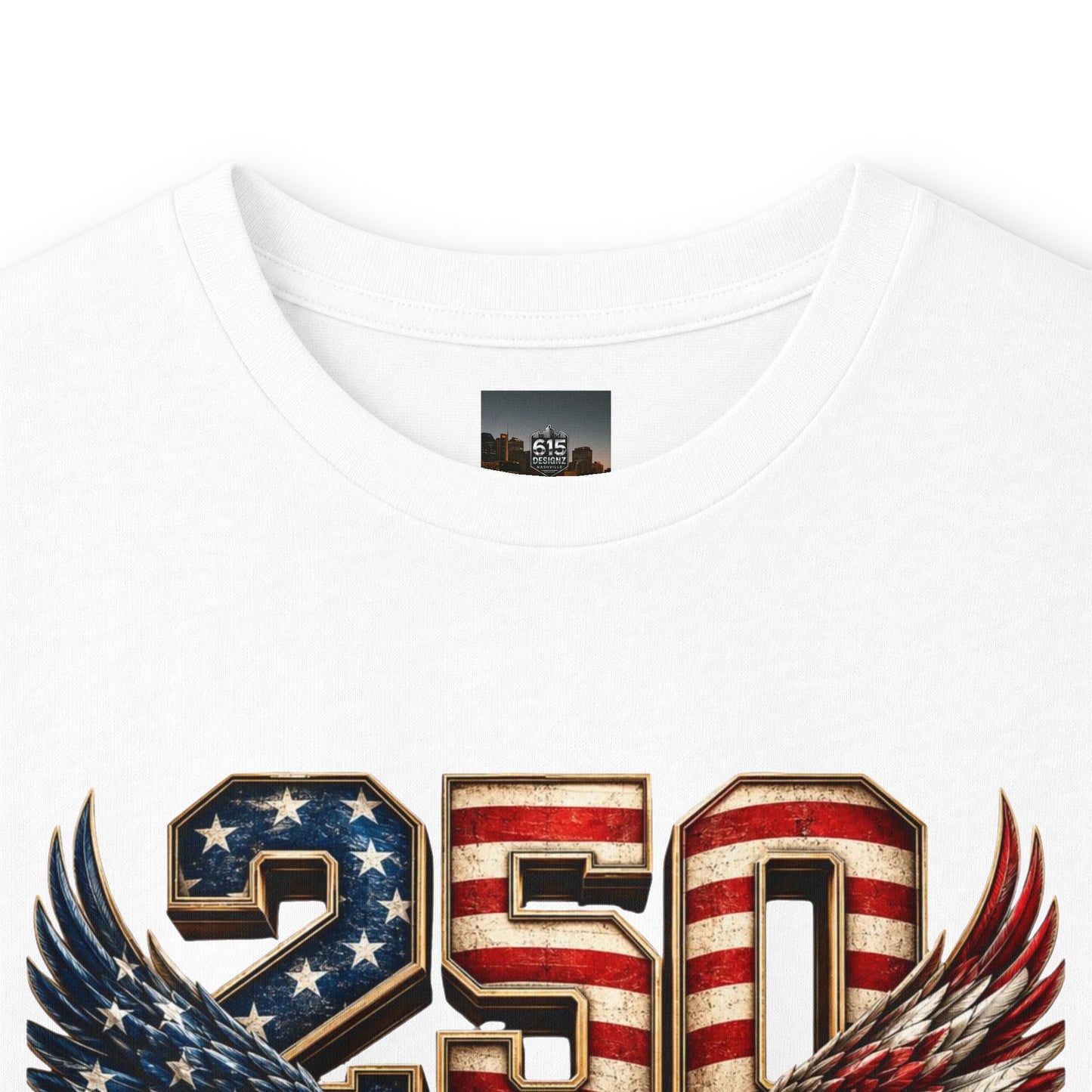#250 250 Years of Freedom Eagle Patriotic American Flag Anniversary (1776–2026) Long Sleeve Tee