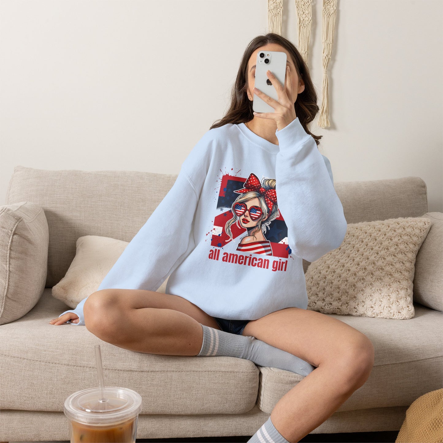 #250 All American Girl Patriotic Sweatshirt