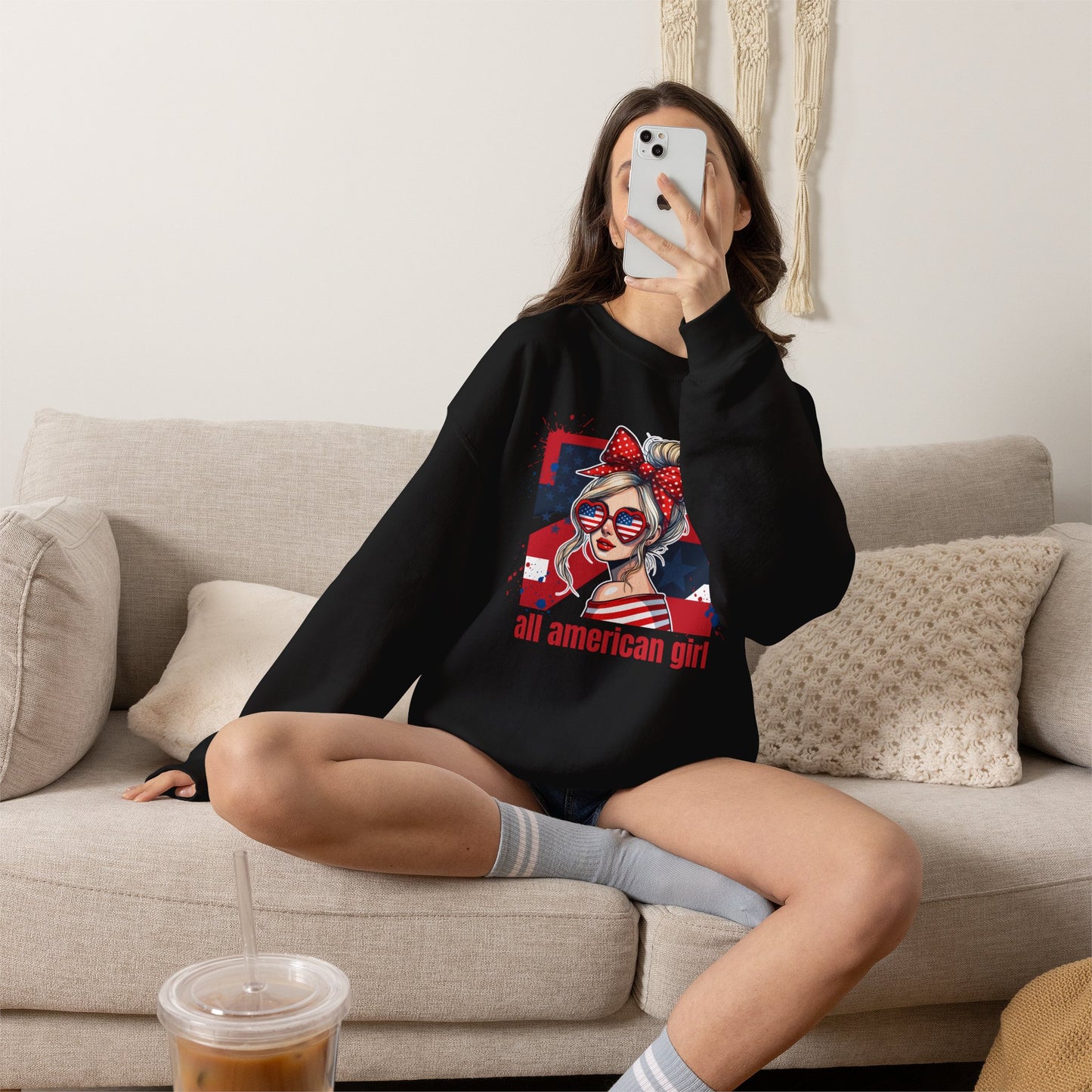 #250 All American Girl Patriotic Sweatshirt