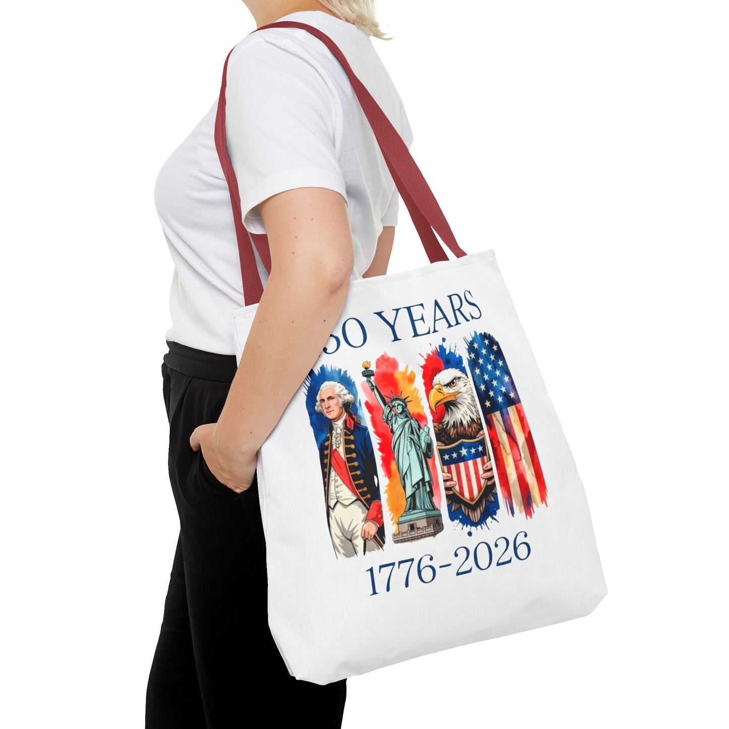 #250 250 Years American History Celebration 1776–2026 Patriotic Tote Bag
