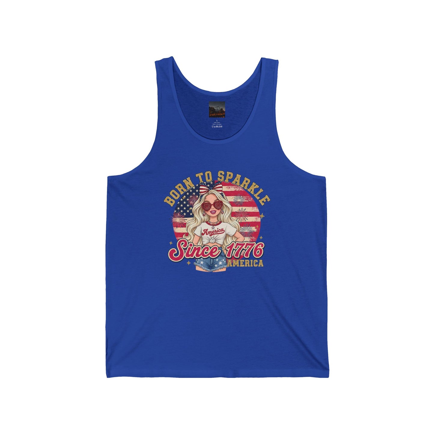 #250 "Born to Sparkle Since 1776" Patriotic Tank Top