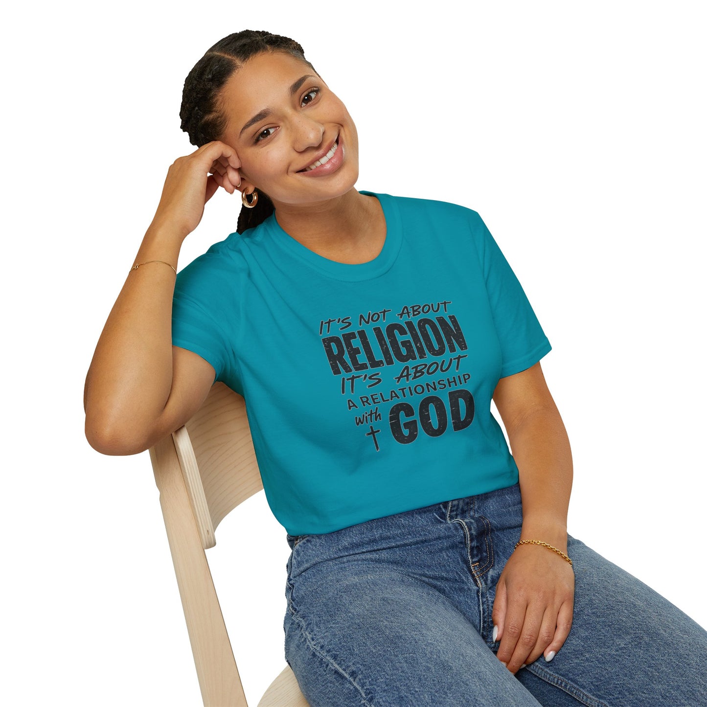 It's Not About Religion, It's About a Relationship with God - Christian Message T-Shirt
