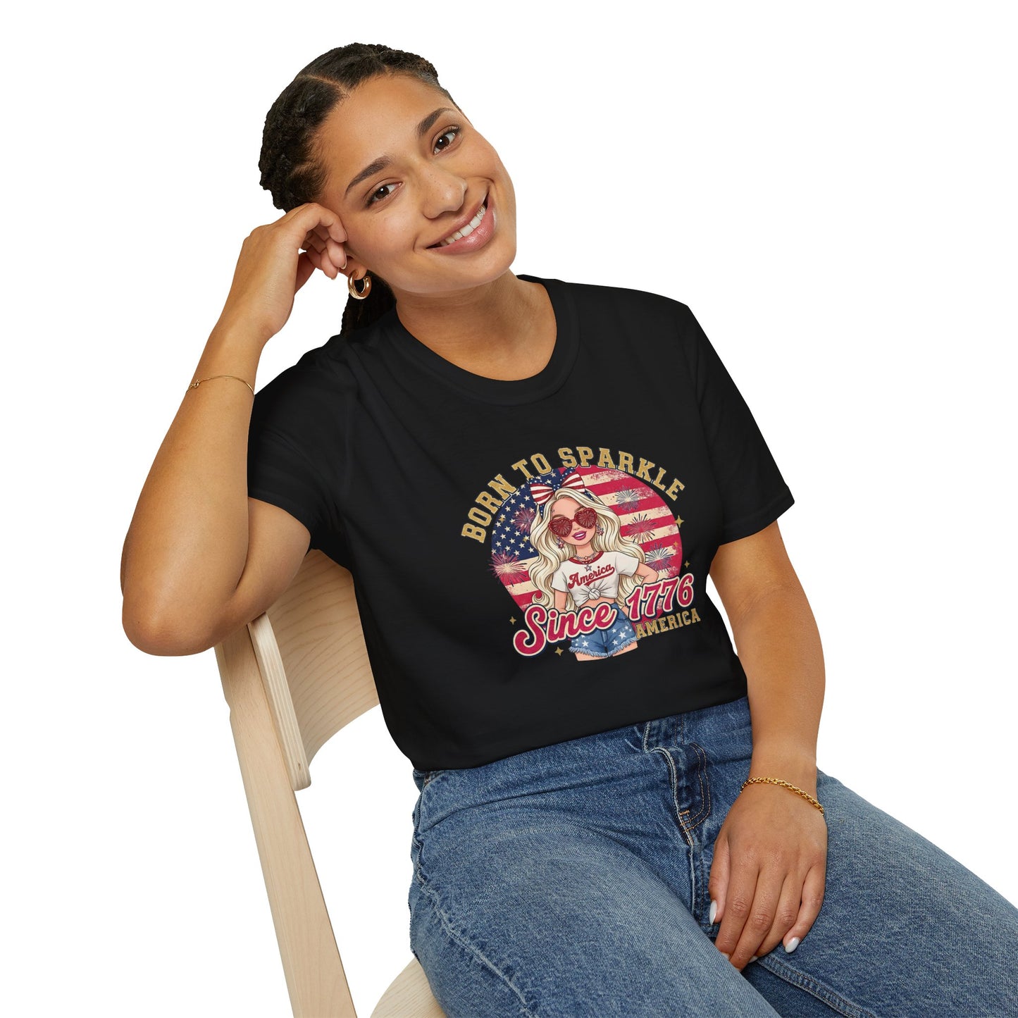 #250 "Born to Sparkle Since 1776" Patriotic T-Shirt