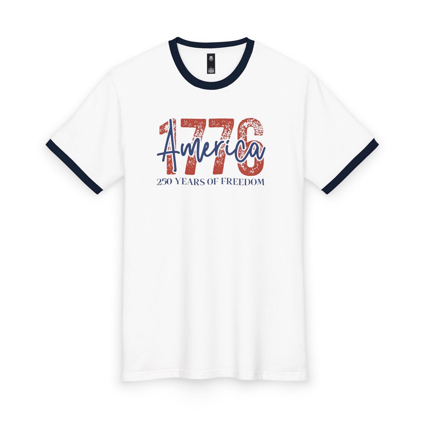 #250 1776 America: 250 Years of Freedom' Patriotic Independence Day Ringer Tee