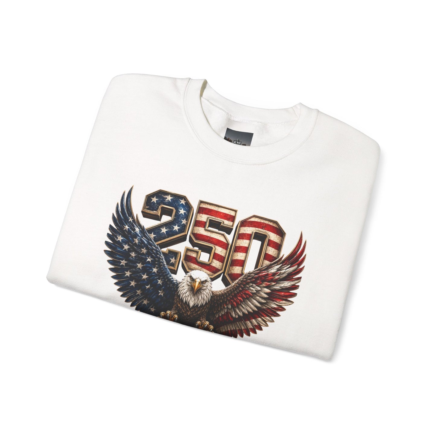 #250 250 Years of Freedom Eagle Patriotic American Flag Anniversary (1776–2026) Crewneck Sweatshirt