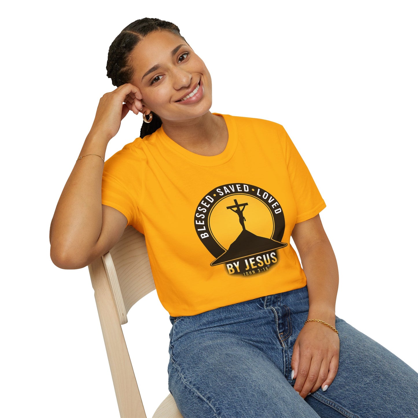 Blessed • Saved • Loved by Jesus T-Shirt — Christian Faith Tee