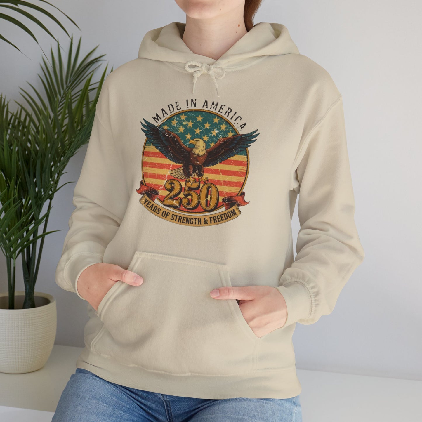 #250 Made in America Eagle 250th Anniversary Patriotic Hoodie
