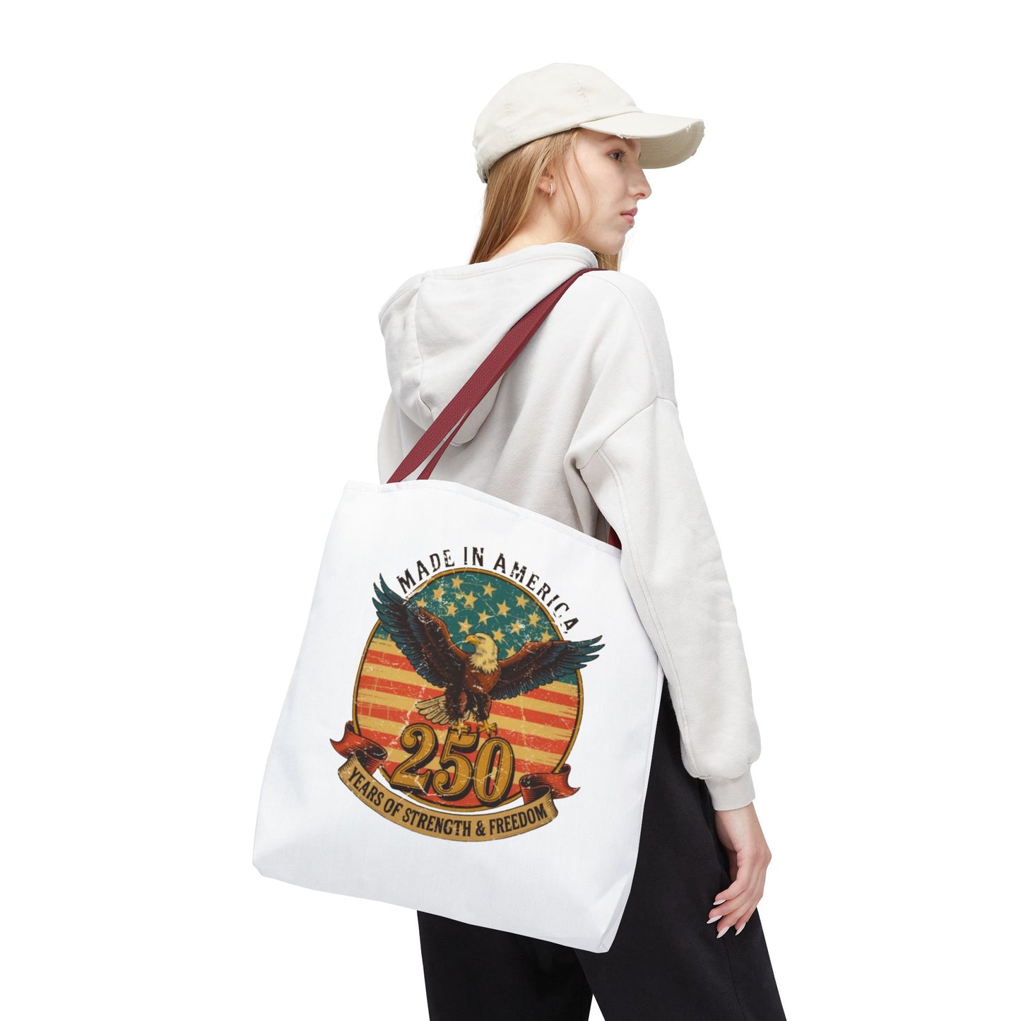 #250 Made in America Eagle 250th Anniversary Patriotic Tote Bag